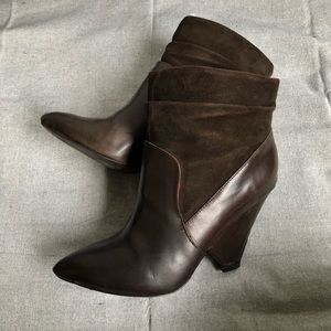Luxury Rebel Brown Leather and Suede Booties